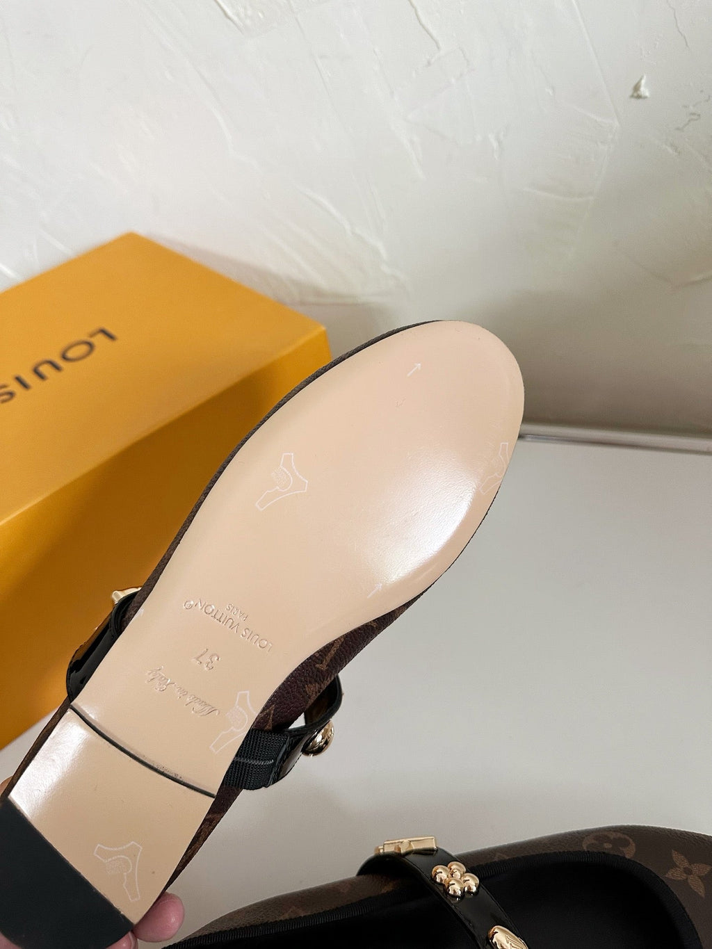 LOUIS VUITTON ROMY FLAT BALLERINA IN CHOCOLATE BROWN MONOGRAM CALFSKIN