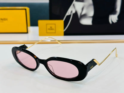 FENDI FF DIAMONDS OVAL FRAME SUNGLASSES E3018 IN ACETATE