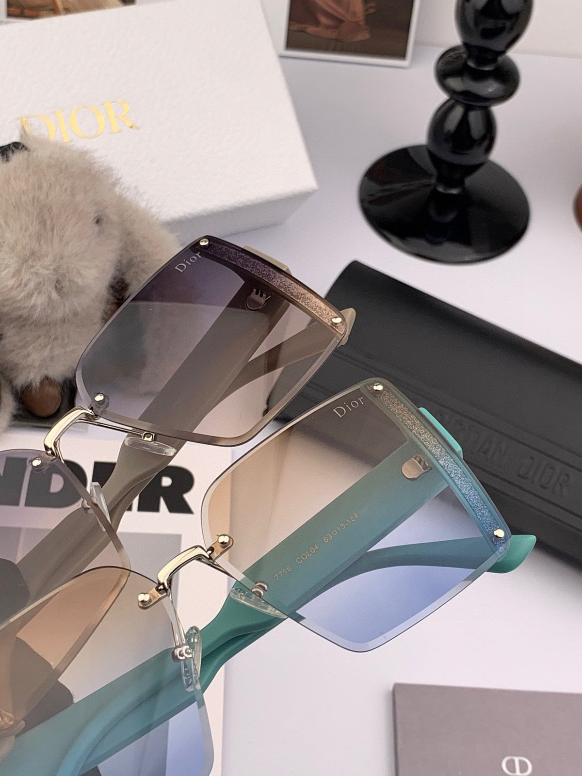 DIOR MONTAIGNE SQUARE SUNGLASSES CD1677 IN ACETATE