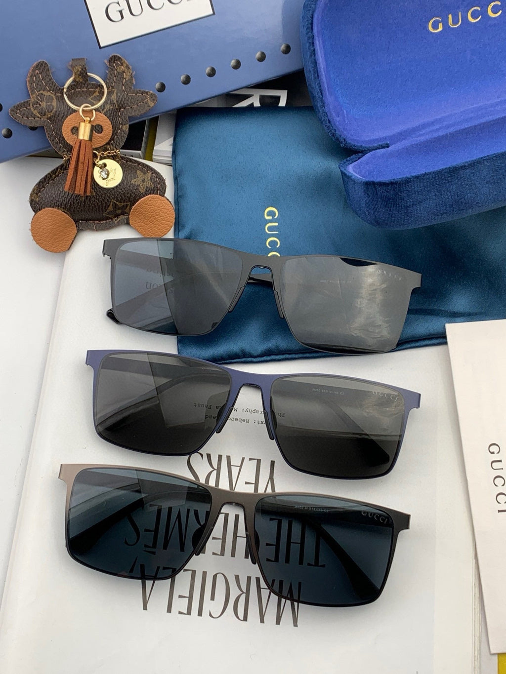 GUCCI RECTANGULAR FRAME SUNGLASSES G2805 IN METAL