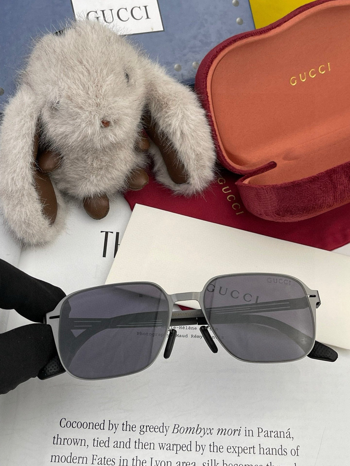GUCCI RECTANGULAR FRAME SUNGLASSES 3862 IN METAL