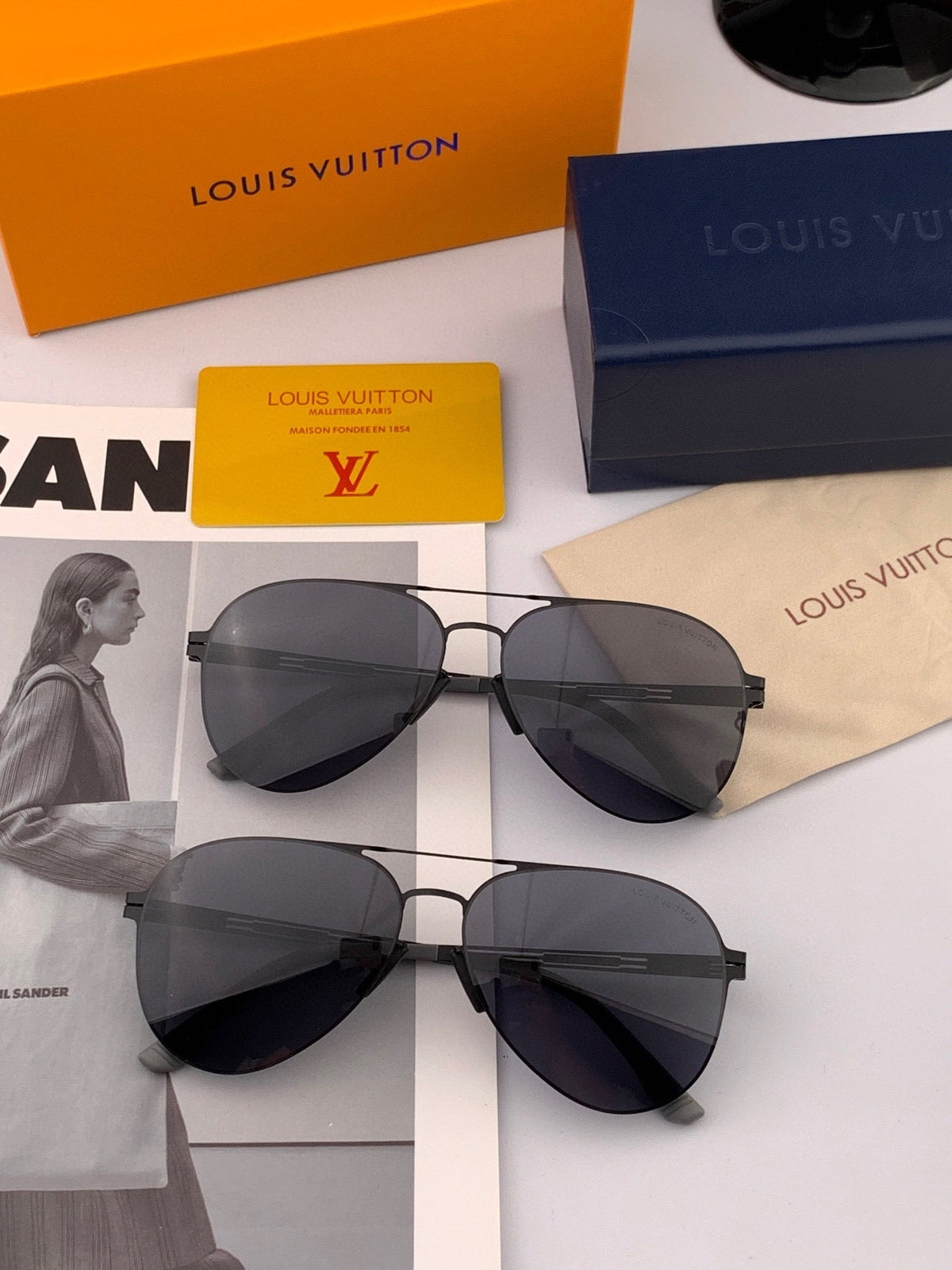 LOUIS VUITTON PILOT SUNGLASSES L169 IN METAL