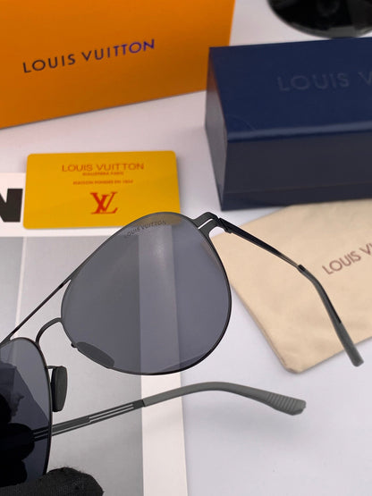 LOUIS VUITTON PILOT SUNGLASSES L169 IN METAL