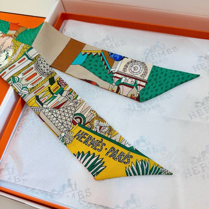 HERMES HERMES 25S NECKERCHIEF 86 IN SILK 989358