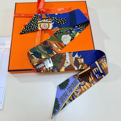 HERMES HERMES 25S NECKERCHIEF 86 IN SILK 989359
