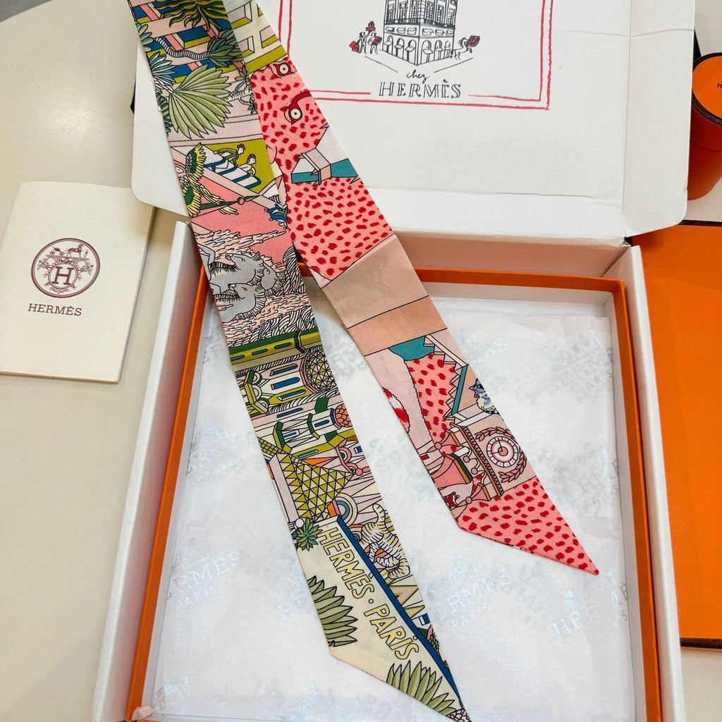 HERMES HERMES 25S NECKERCHIEF 86 IN SILK 989360
