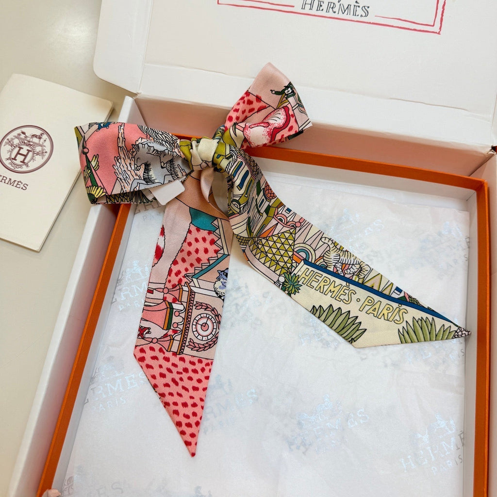 HERMES HERMES 25S NECKERCHIEF 86 IN SILK 989360