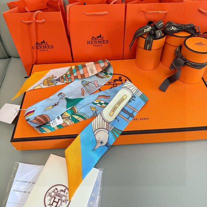 HERMES HERMES 25S NECKERCHIEF 86 IN SILK 991547