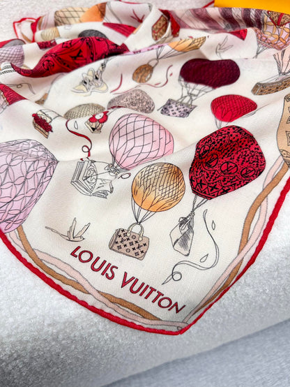 LOUIS VUITTON UP AND AWAY 70 CM SQUARE SILK SCARF COLORFUL 399801