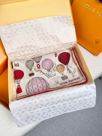 LOUIS VUITTON UP AND AWAY 70 CM SQUARE SILK SCARF COLORFUL 399801