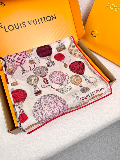 LOUIS VUITTON UP AND AWAY 70 CM SQUARE SILK SCARF COLORFUL 399801