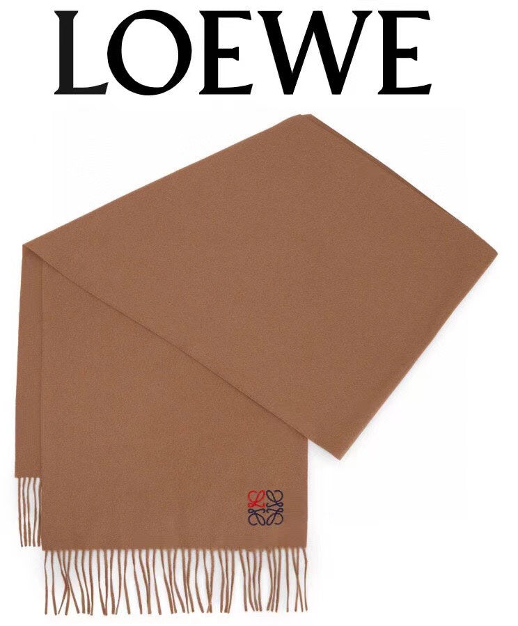 LOEWE SCARF 180 CM IN CAMEL BEIGE CASHMERE 353156