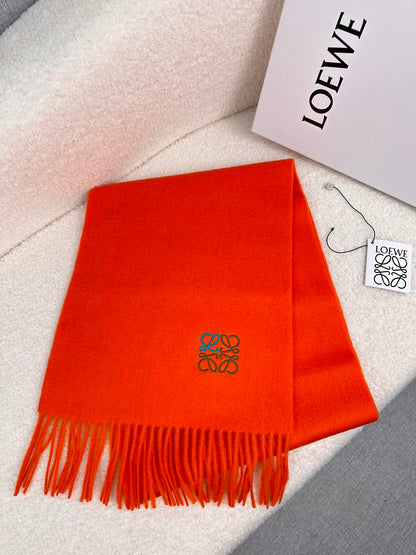 LOEWE SCARF 180 CM IN FIRE ORANGE CASHMERE 353154