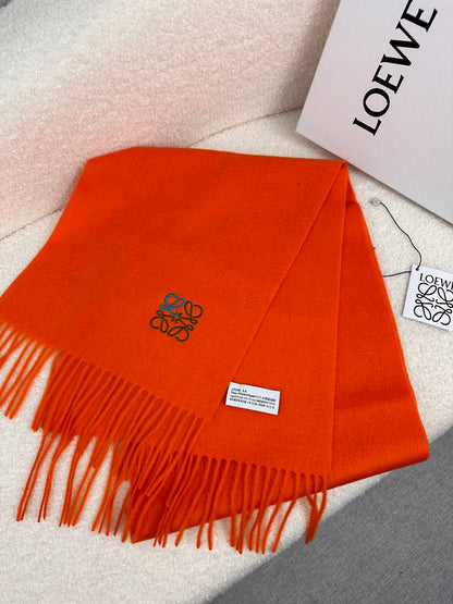 LOEWE SCARF 180 CM IN FIRE ORANGE CASHMERE 353154