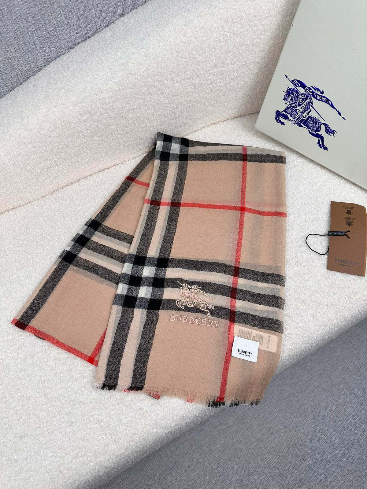 BURBERRY BBR SCARF 220 CM IN CASHMERE 490973