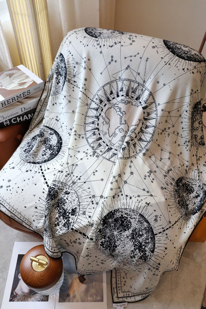 DIOR SQUARE SCARF 140 CM IN WHITE MIX BLACK MONOGRAM SILK 393135