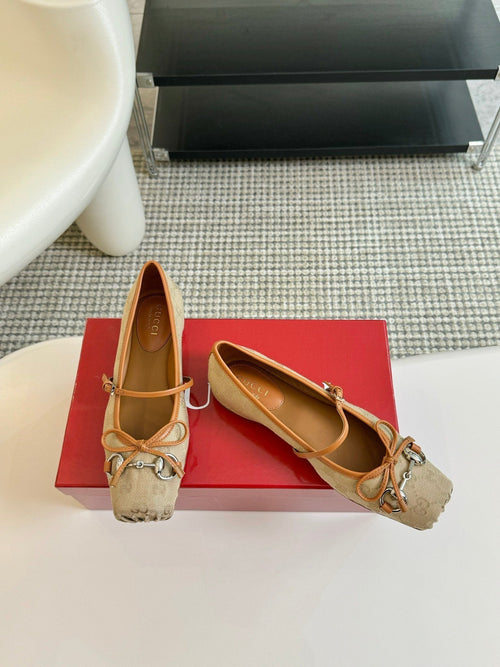 GUCCI BALLET FLAT TORTILLA FABRIC