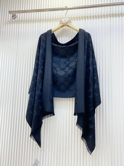 COACH SCARF 180 CM IN BLACK CASHMERE 332873