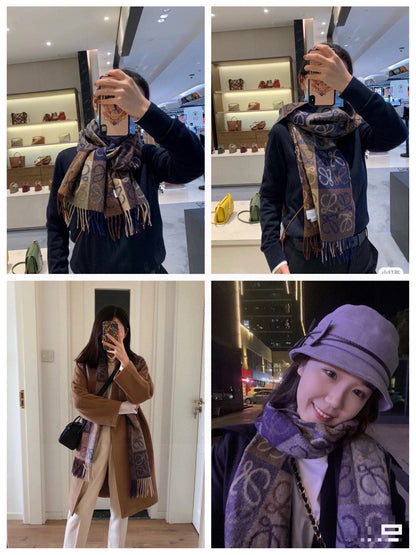 LOEWE SCARF 200 CM IN COLORFUL WOOL AND CASHMERE 413567