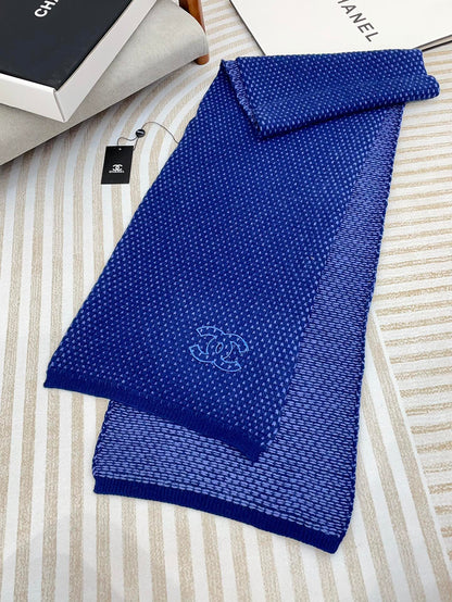 CHANEL SCARF 180 CM IN AZURE BLUE CASHMERE  394593