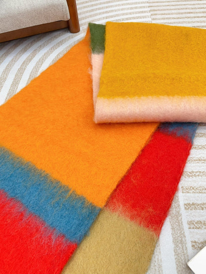 LOEWE SCARF 185 CM IN COLORFUL GRADIENT WOOL AND MOHAIR 396251