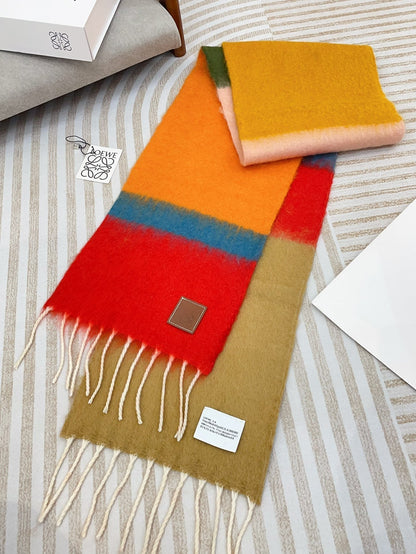LOEWE SCARF 185 CM IN COLORFUL GRADIENT WOOL AND MOHAIR 396251