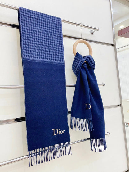 DIOR SCARF 180 CM IN NAVY BLUE CASHMERE 419819