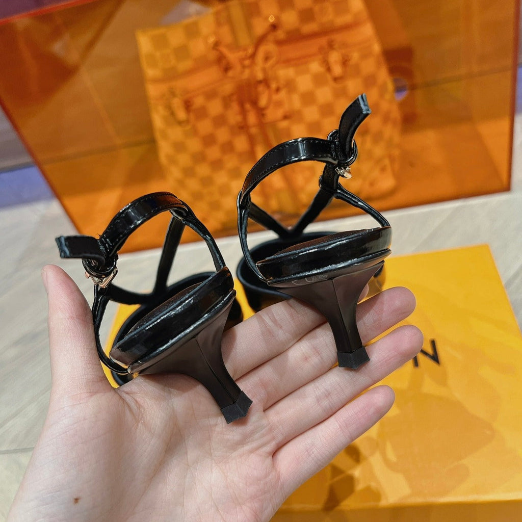 LOUIS VUITTON LV LOW HEEL SLINGBACK BLACK