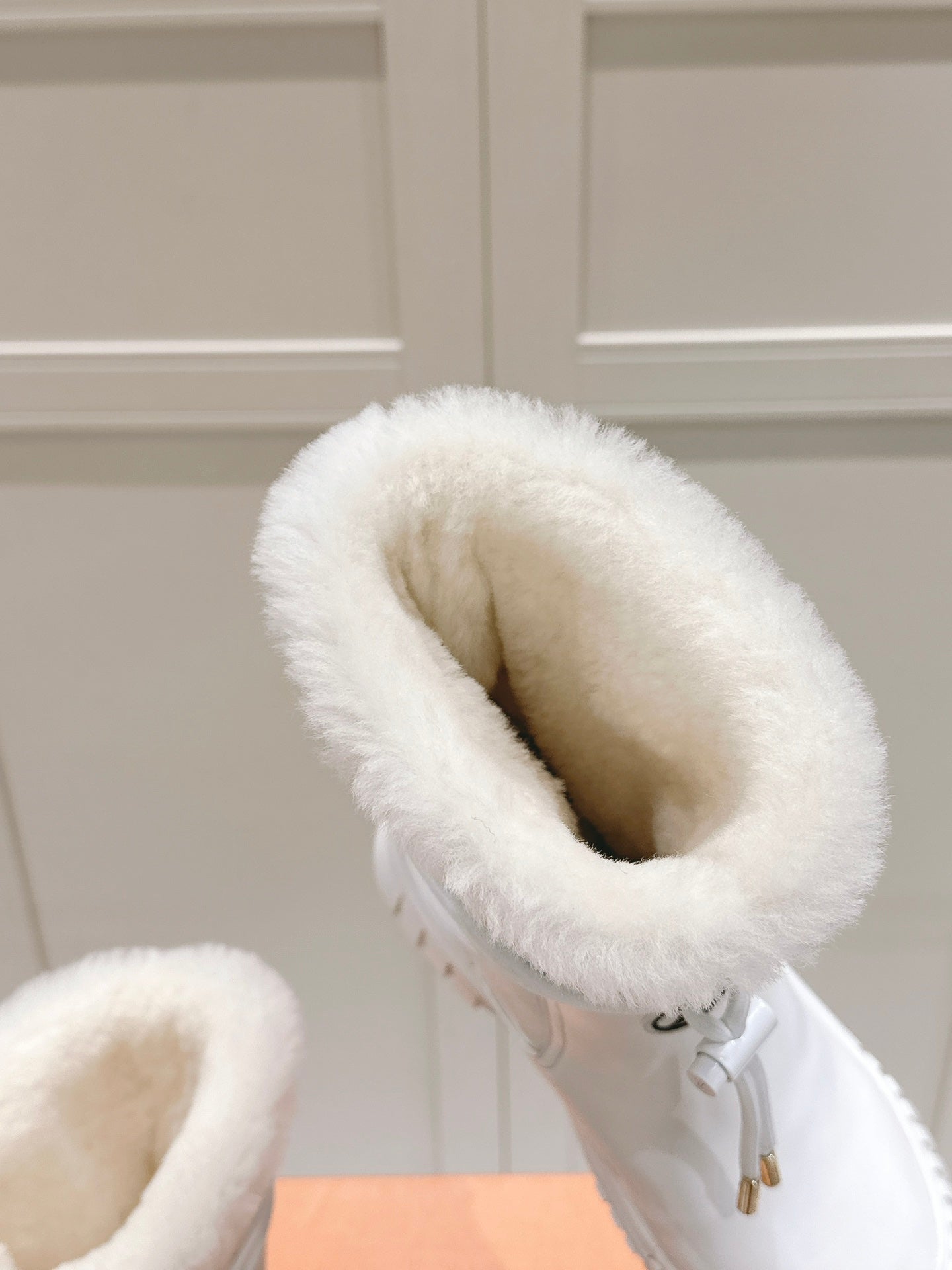 LOUIS VUITTON RUBY FLAT ANKLE BOOT IN WHITE CALFSKIN AND MONOGRAM NYLON