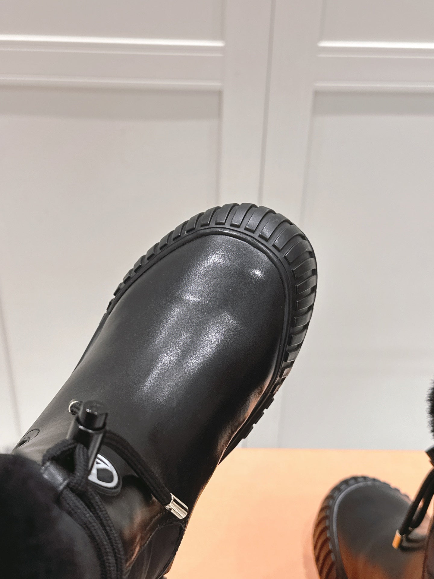 LOUIS VUITTON RUBY FLAT ANKLE BOOT IN BLACK CALFSKIN AND MONOGRAM NYLON