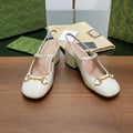 GUCCI HORSEBIT PUMP WHITE GLOSSY LAMBSKIN