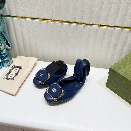 GUCCI BALLET SUPER SLIM NAVY LAMBSKIN