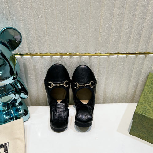 GUCCI BALLET SUPER SLIM BUCKLE BLACK LAMBSKIN