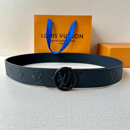 LOUIS VUITTON LV 25S BELT 40 MM IN BLACK CALFSKIN 593264