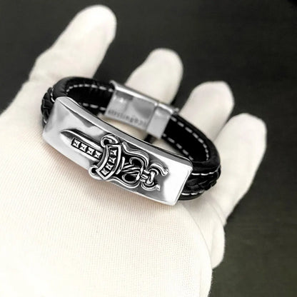 Chrome Hearts Style Leather Bracelet - Hình 2