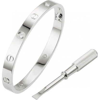 Premium Love Bracelet Silver with Diamonds - Hình 2