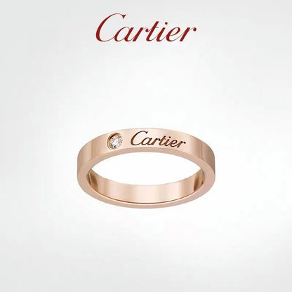 designer Cartier Rose Gold Diamond Ring - Hình 4