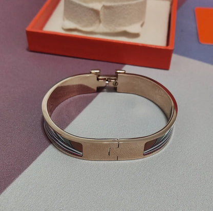 Hermes Style Premium Bracelet - Rose Gold with Multi-color Enamel