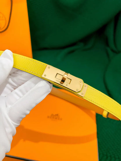 Hermes Jaune Ambre Leather Belt - Hình 2