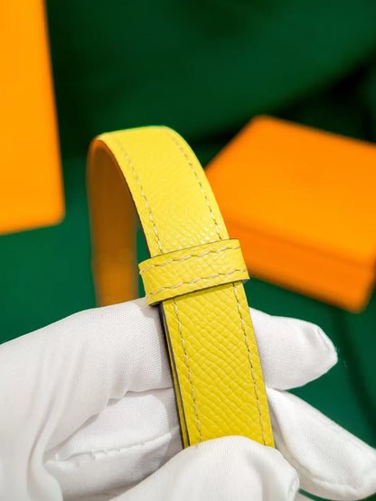 Hermes Jaune Ambre Leather Belt - Hình 6
