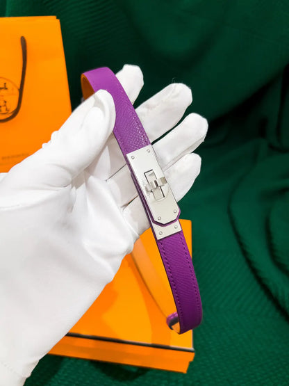 Hermes Purple Leather Belt - Hình 3