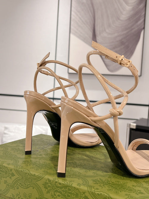 GUCCI 105 STRAPPY SANDAL BEIGE CALFSKIN