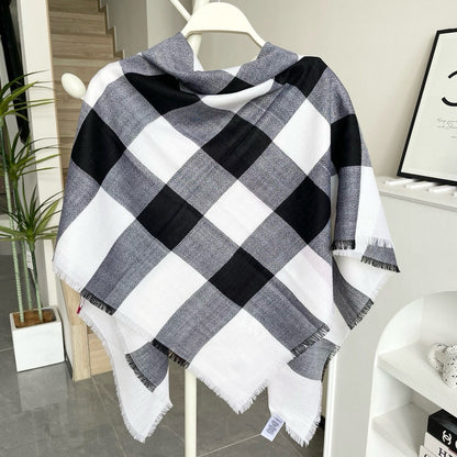 BURBERRY CHECK CASHMERE SCARF 120 CM WHITE 407343
