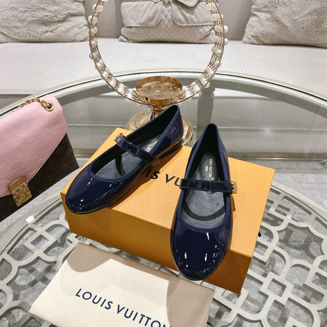 LOUIS VUITTON MARY JANE SHOES IN AEGEAN BLUE PATENT CALFSKIN