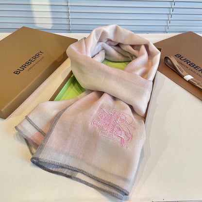 BURBERRY SCARF 200 CM IN LIGHT PINK MIX WHITE CASHMERE 407319