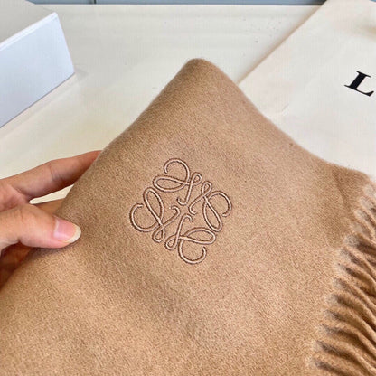 LOEWE SCARF 190 CM IN CAMEL BEIGE LAMBSWOOL 413839