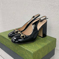 GUCCI WOMEN'S HORSEBIT SLINGBACK 95MM IN BLACK CALFSKIN