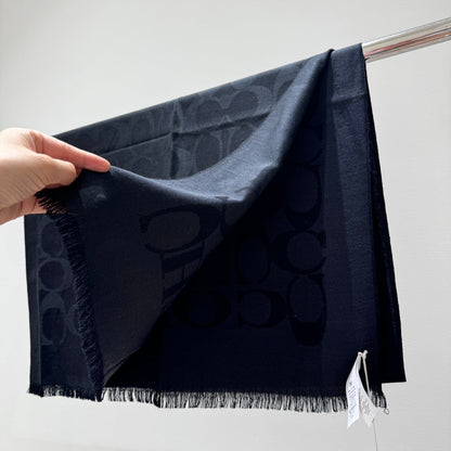 COACH LONG SCARF 195 CM IN BLACK CASHMERE 332742