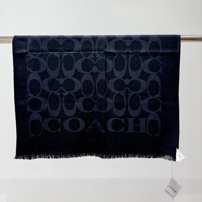 COACH LONG SCARF 195 CM IN BLACK CASHMERE 332742