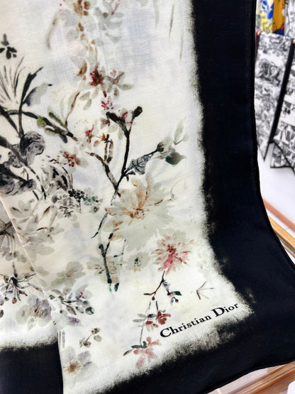 DIOR SCARF 140 CM IN WOOL MIX SILK FABRIC 708384